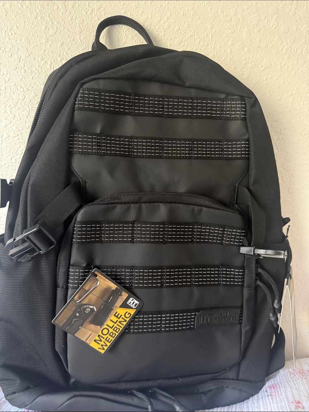 Black Tactical Backpack with MOLLE Webbing - Men's Utility Pack